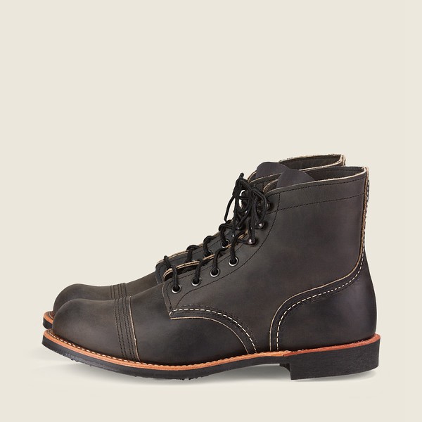 Red Wing Mens Iron Ranger - 6-inch Rough & Tough Leather - Heritage Boots Dark Grey - 3162UEGXB